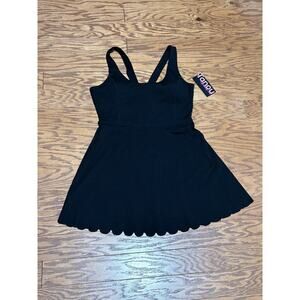 Tanou Women's Black U Neck Golf Tennis Sleeveless Dress w/ Built-in Bra, Size XL